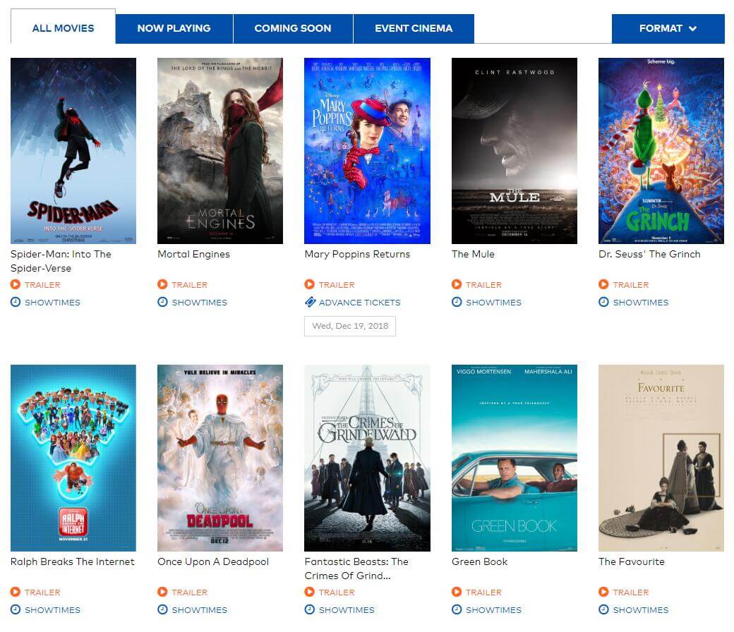 assista a filmes gratuitos no Cineplex