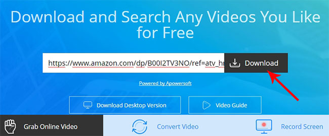 сохранить видео Amazon на ПК с помощью Video Grabber