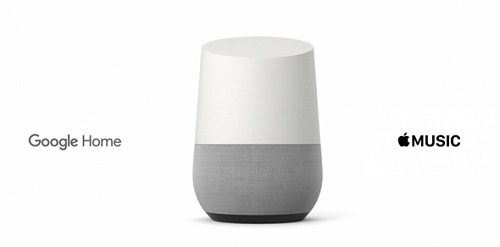 stream apple music på google home