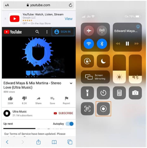 snemanje videa youtube na iphone