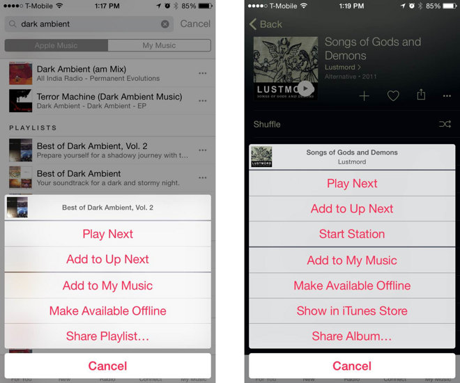 music available offline with apple music app