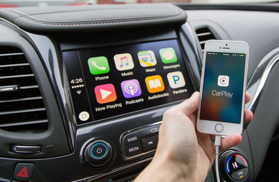 spill apple music via carplay med en usb-kabel