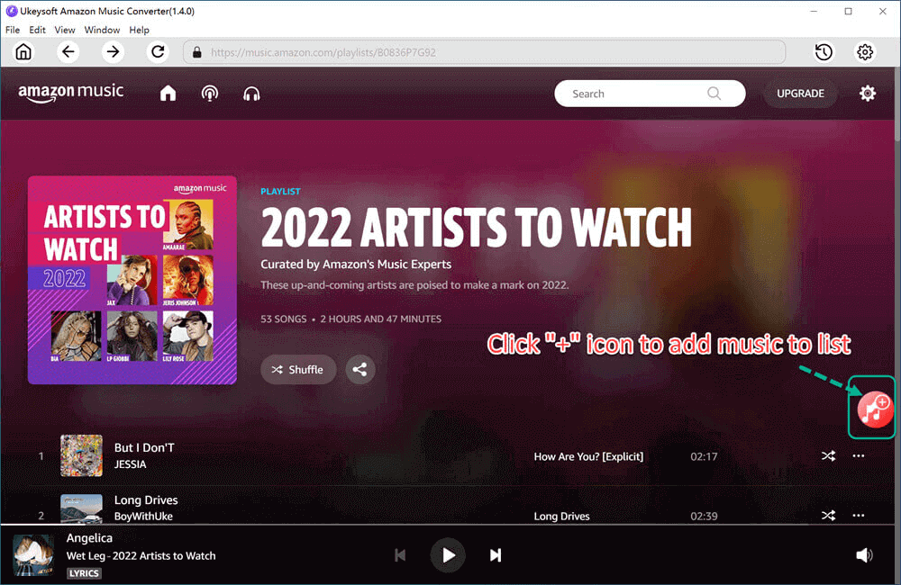 add songs to ukeysoft