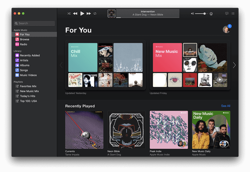 O aplicativo Apple Music converte música para mp3