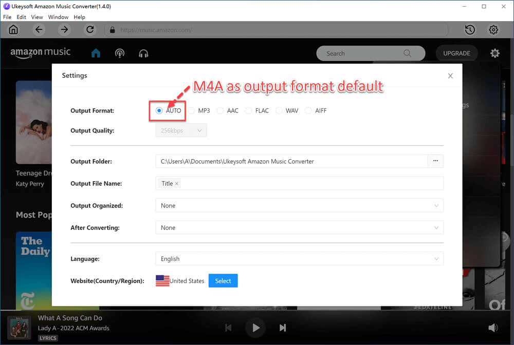 set output format