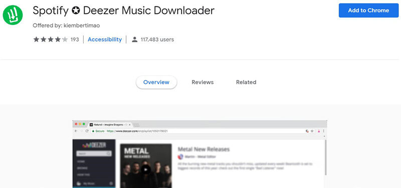 Spotify ✪ ส่วนขยาย Deezer Music Downloader