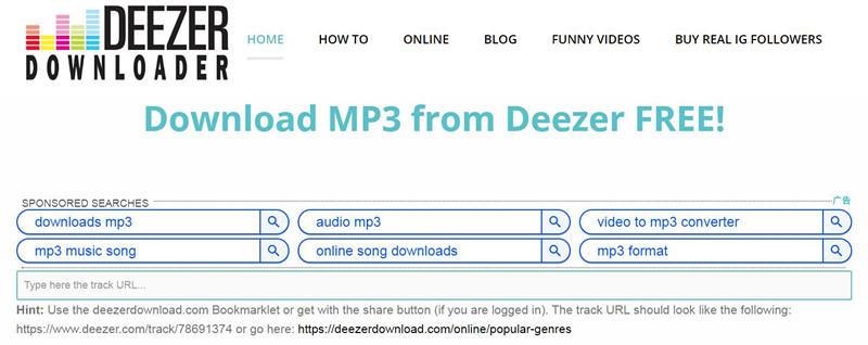 Deezer descarga en línea de la música spotify