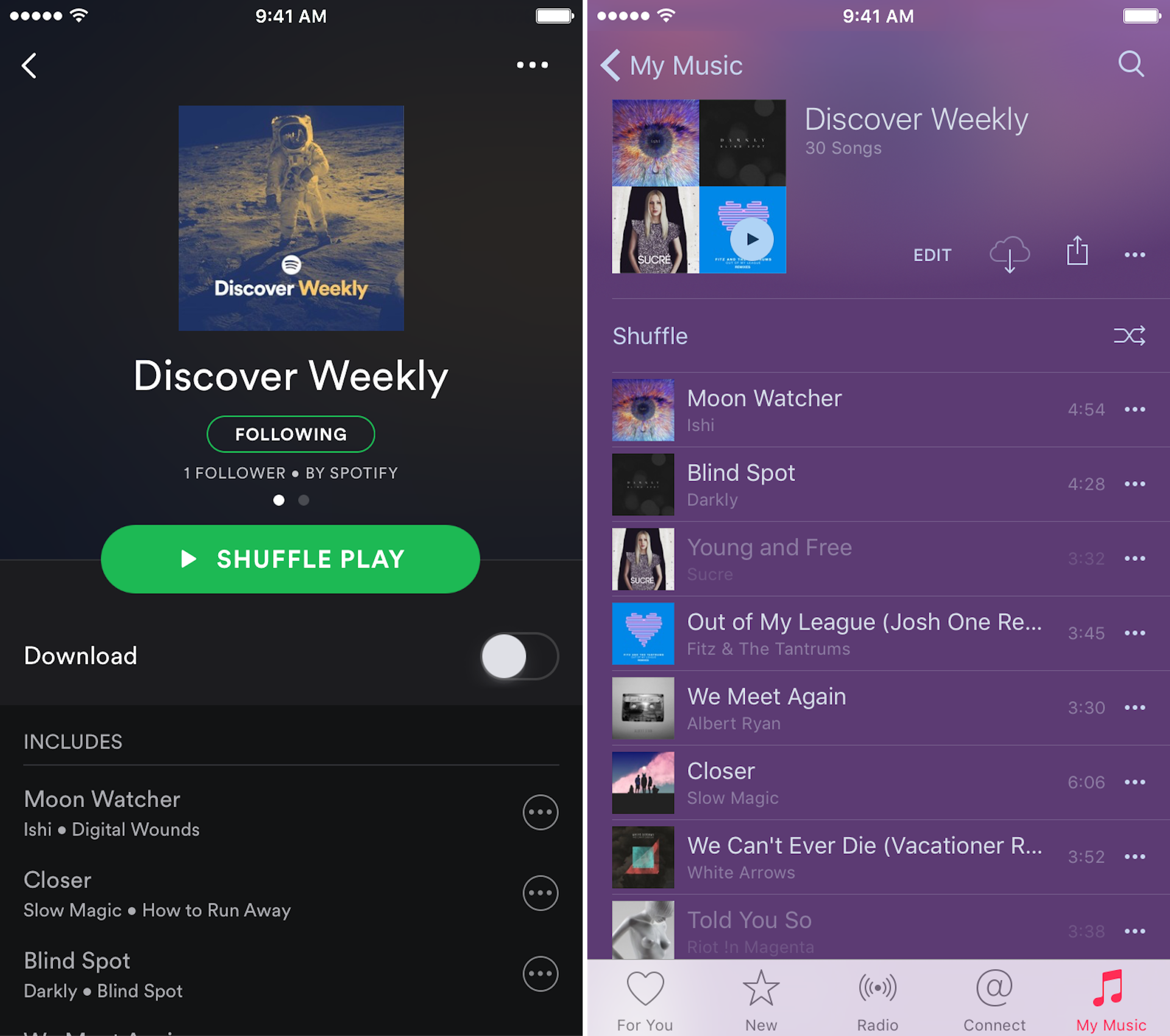 transferir música para spotify en ios