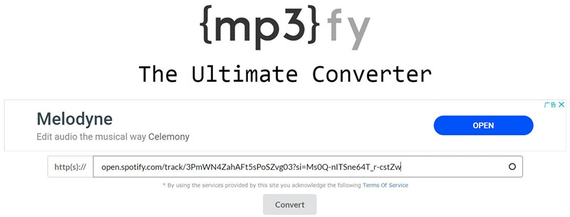 mp3fy converte spotify música