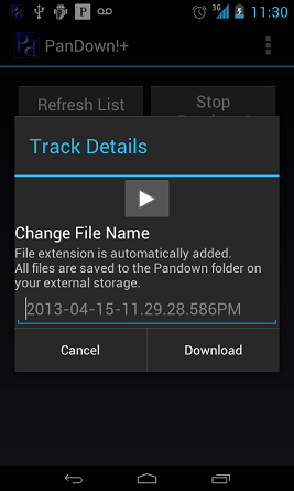 fazer upload de pandora music para android