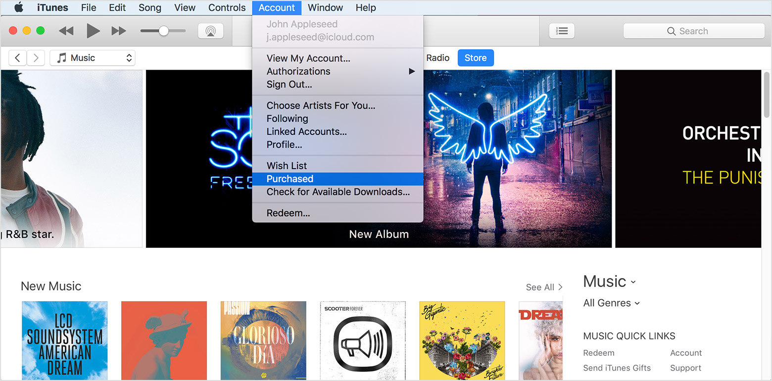 استيراد موسيقى itunes إلى جهاز الكمبيوتر