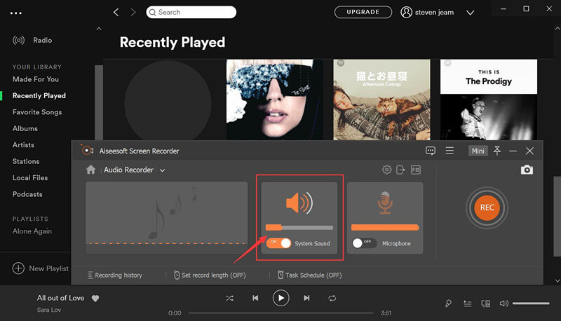 spotify music recorder