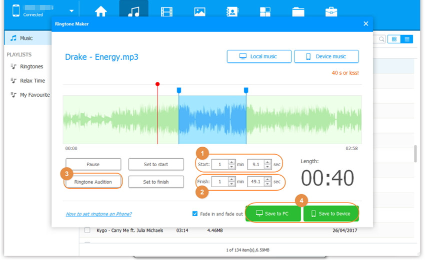 faire de la musique de pomme comme google pixel ringone