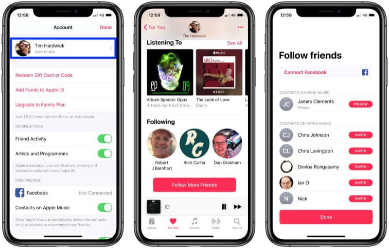 guarda cosa ascoltano gli amici su Apple-Music