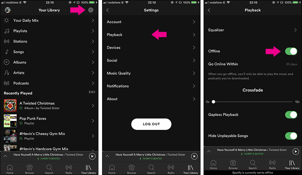 spotify offline mode