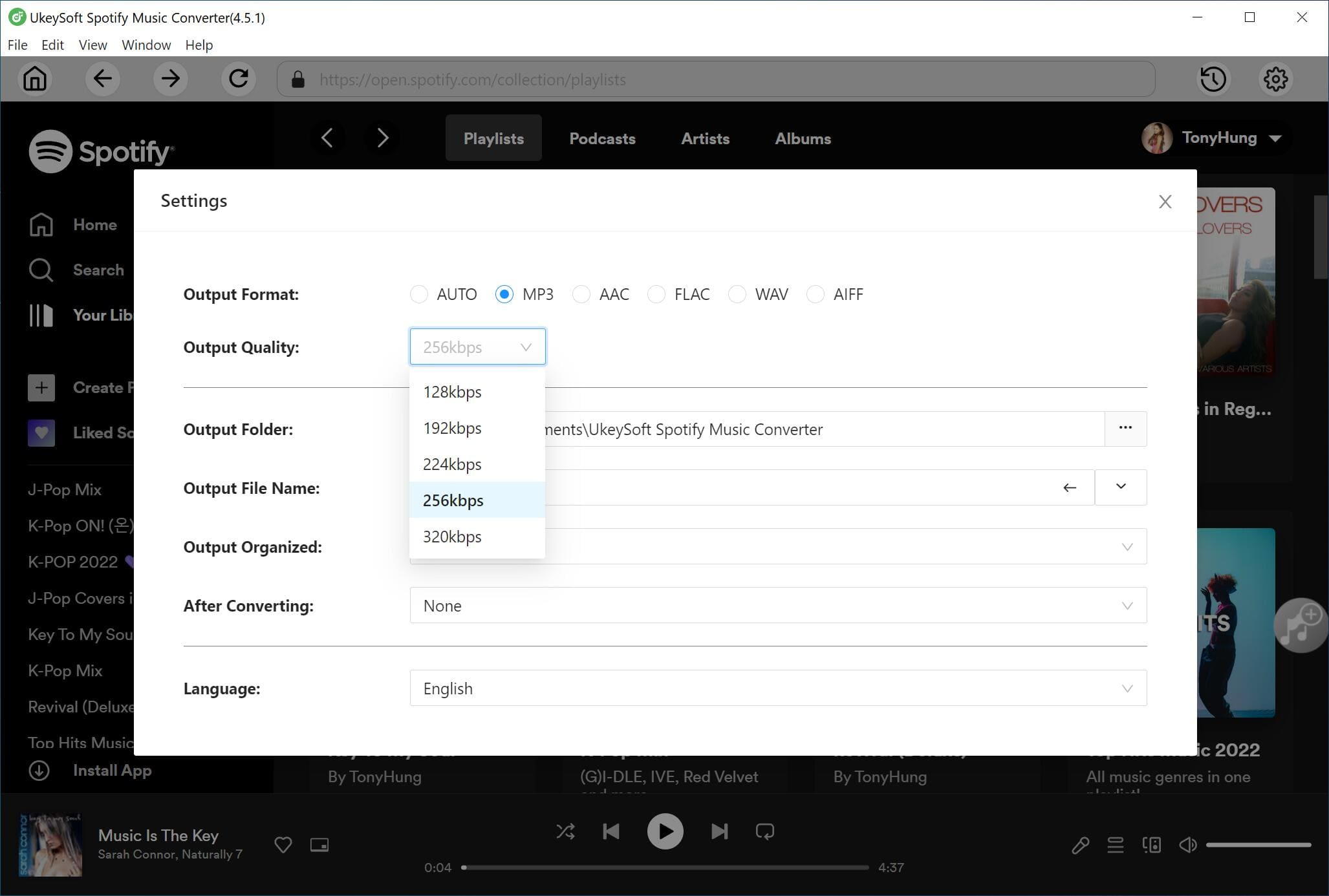 Pilih Folder Output dan Format Output