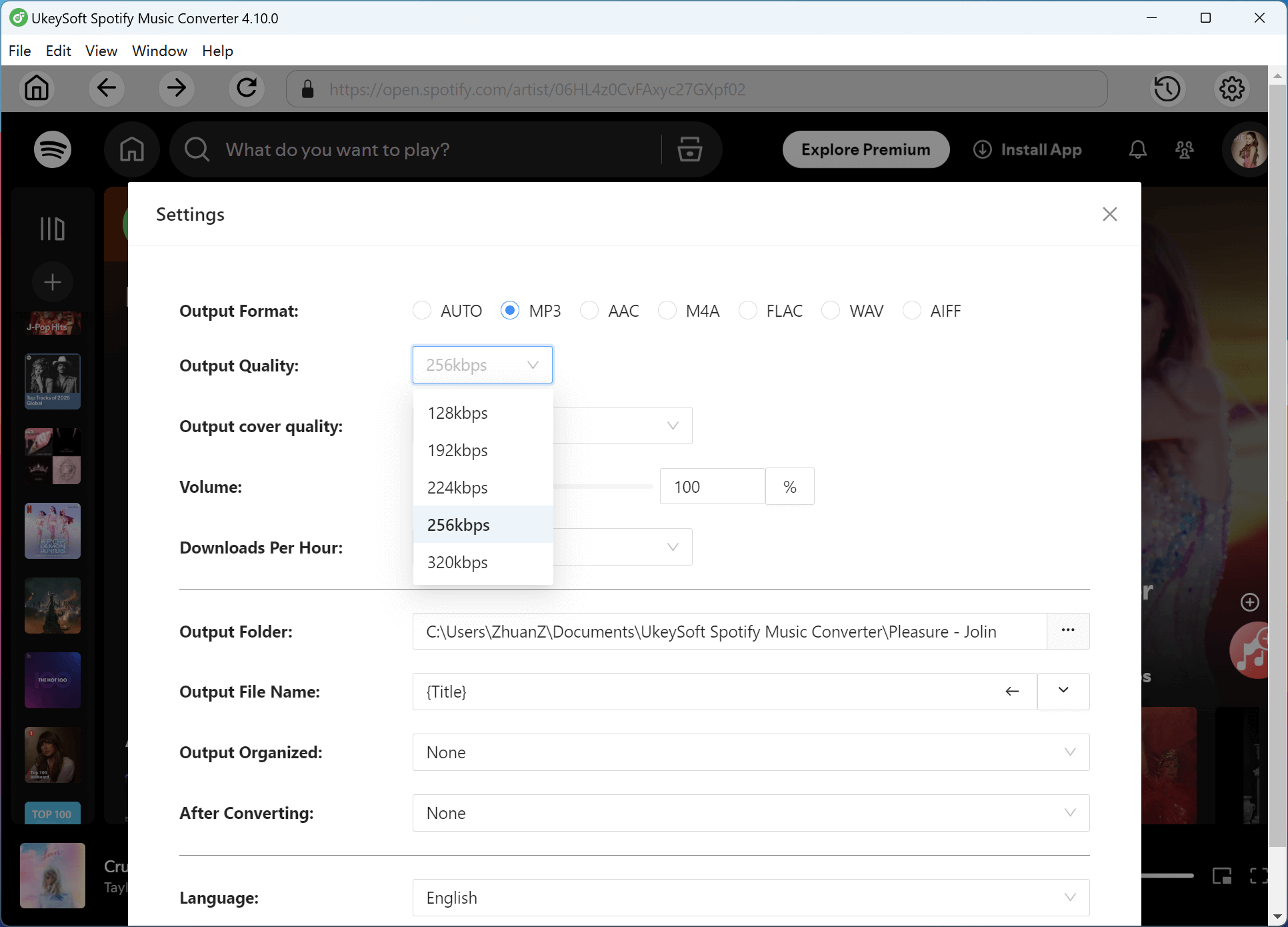select output format