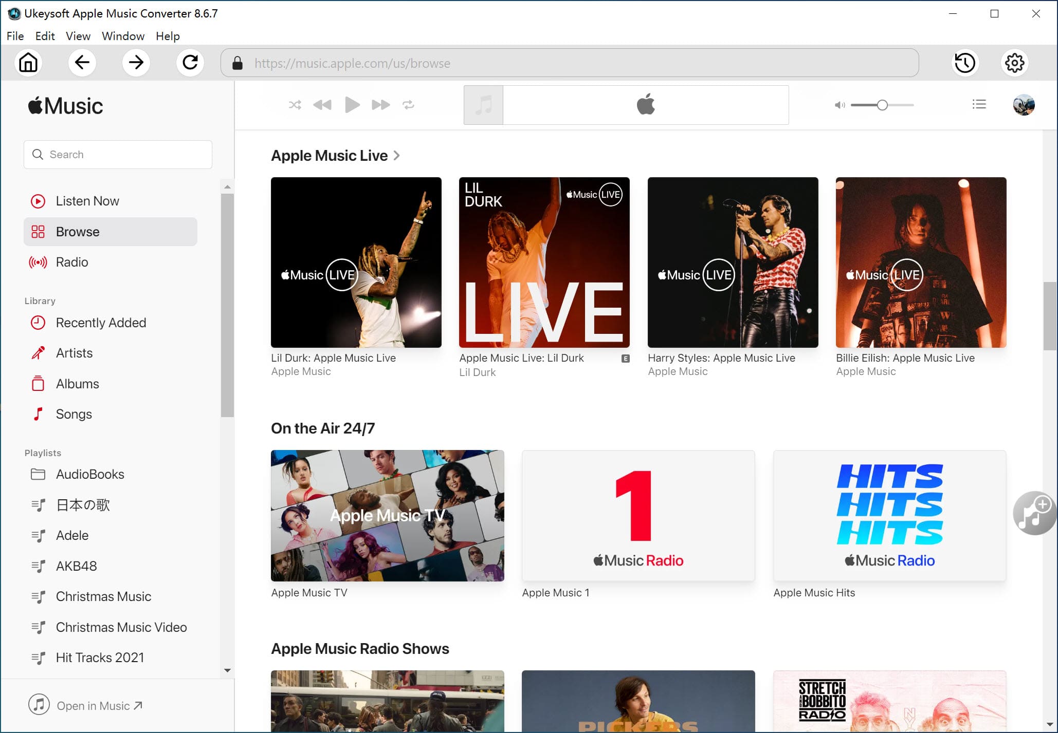 เรียกใช้ UkeySoft Apple Music Converter