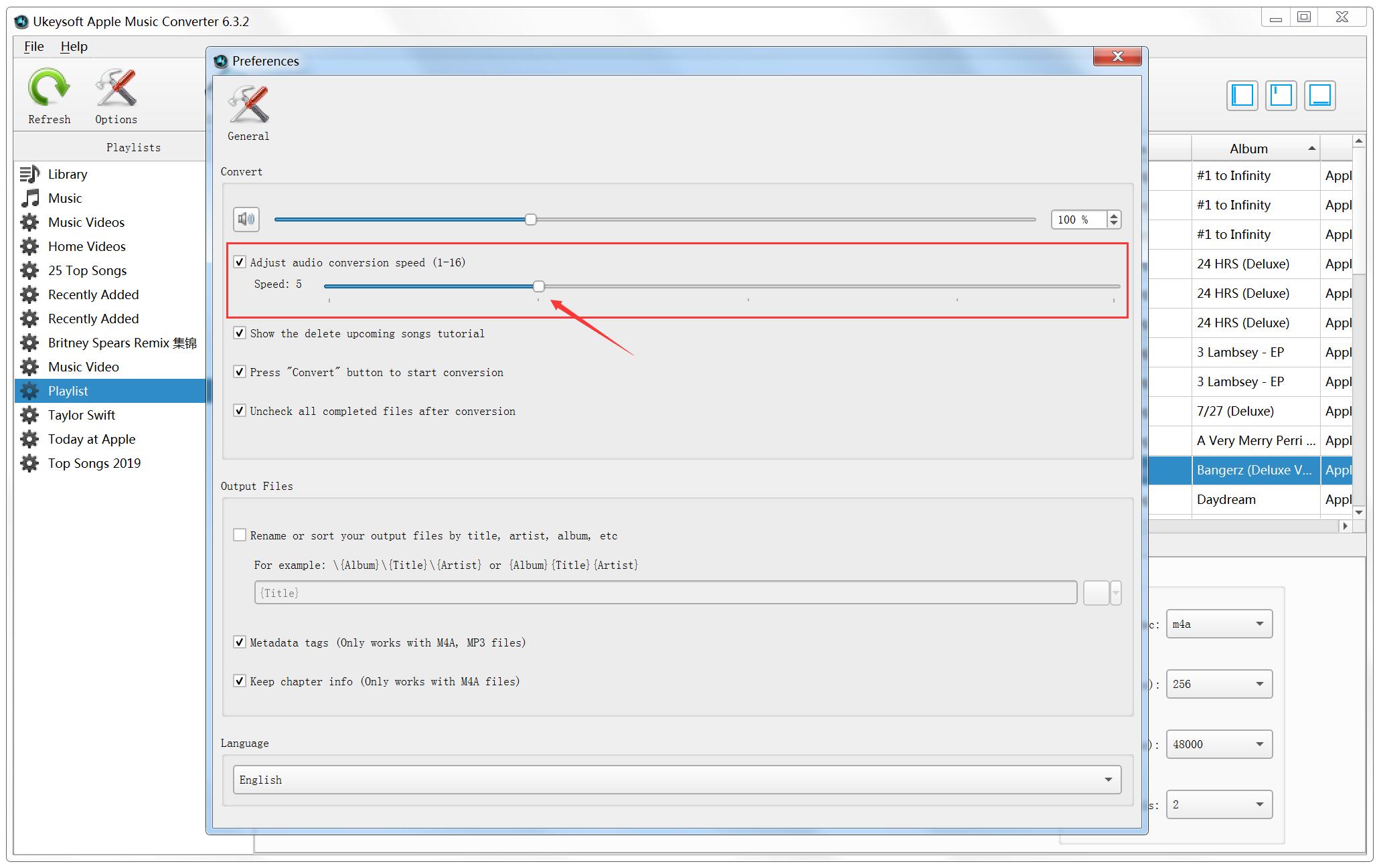 Setting conversion speed up to 16X