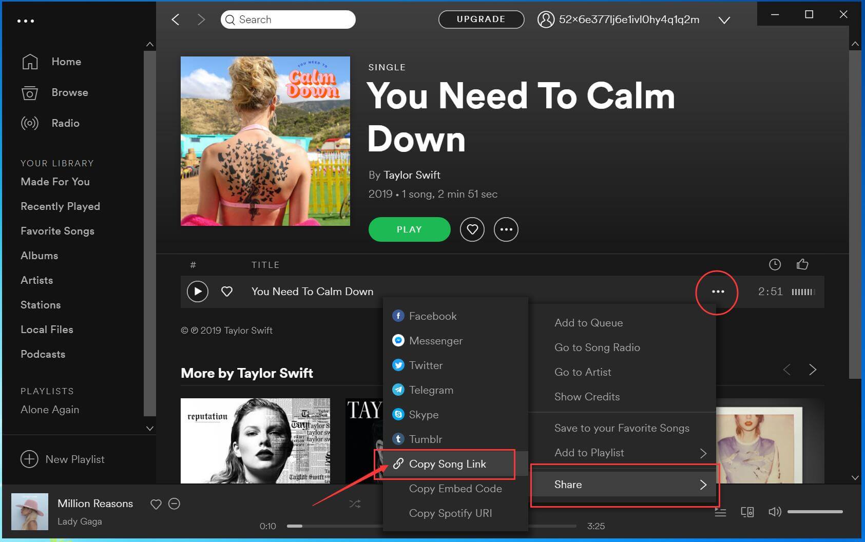 Link másolása a Spotify-ből