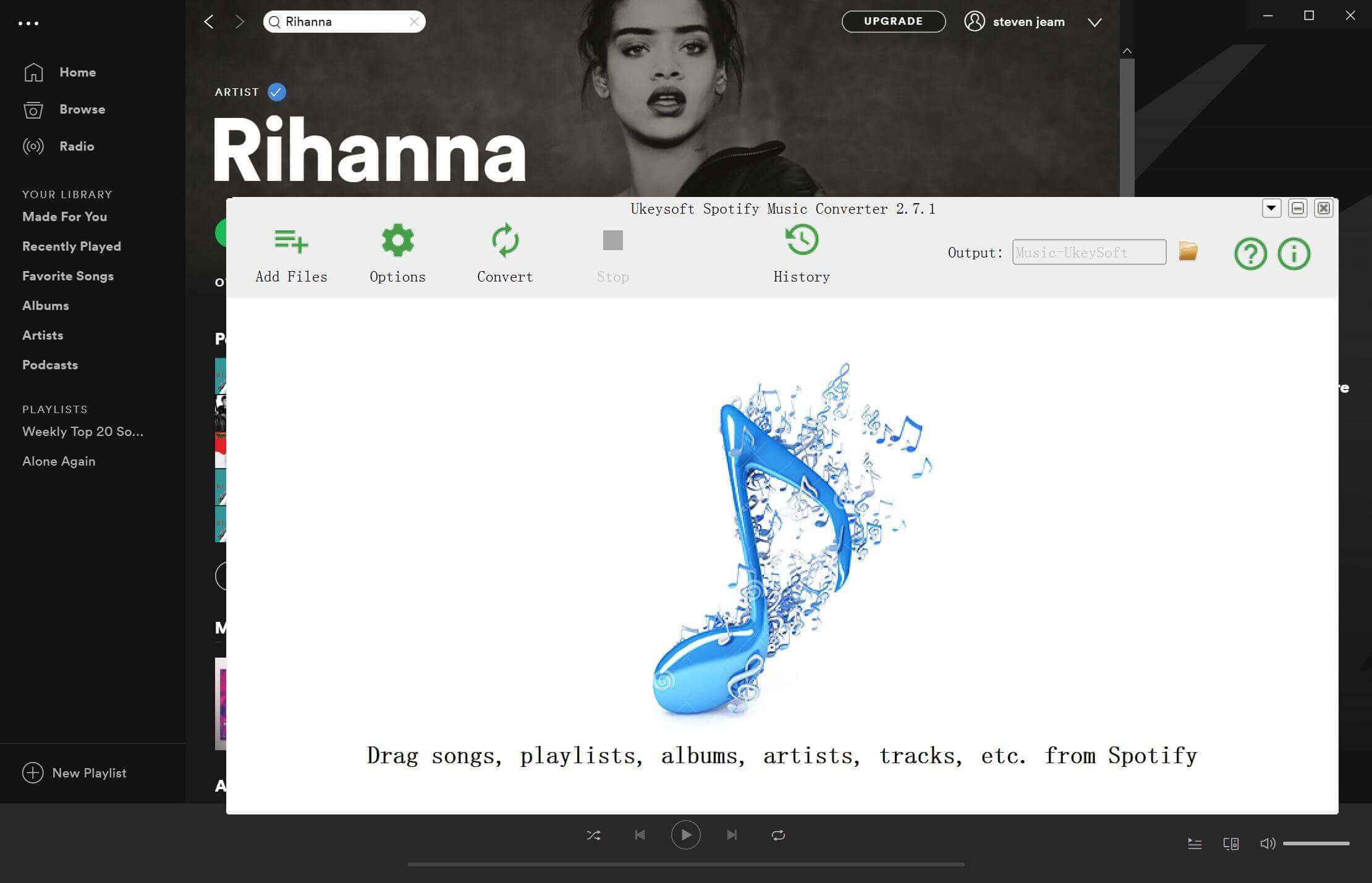 UkeySoft Spotify Music Converer Interface