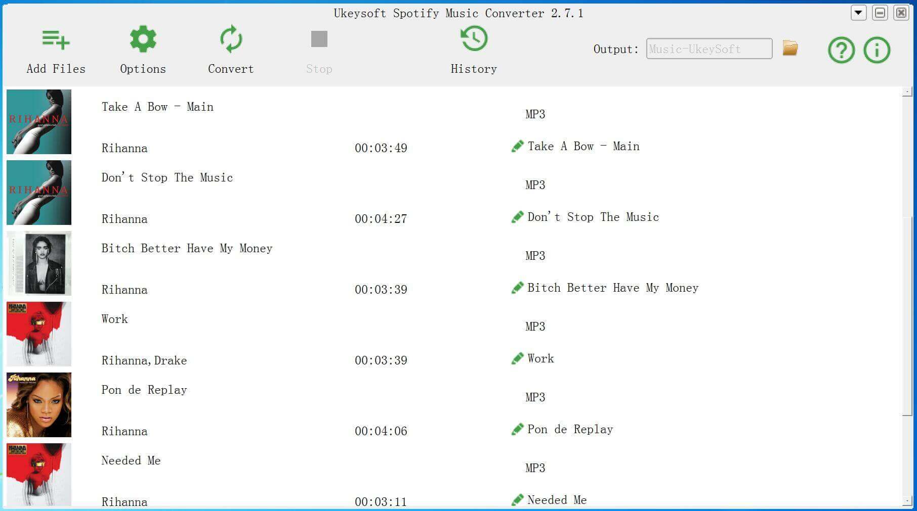 songs added to the software