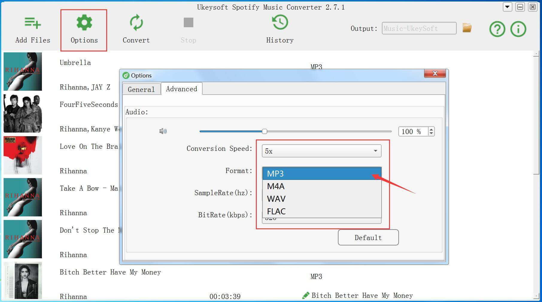 Pilih Format Output