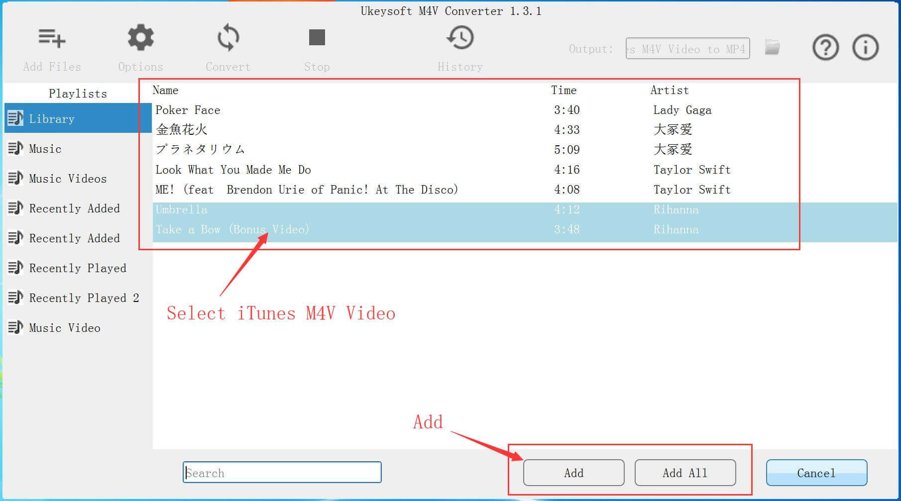 tambahkan video muzik iTunes