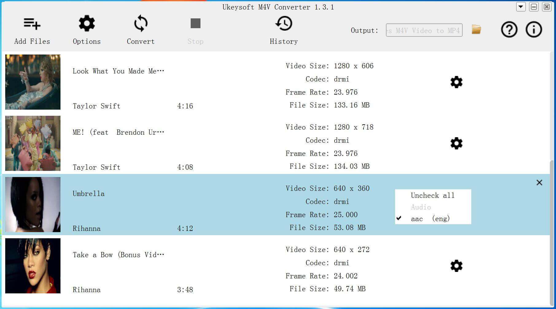 Select M4V Subtitles and Audio Tracks