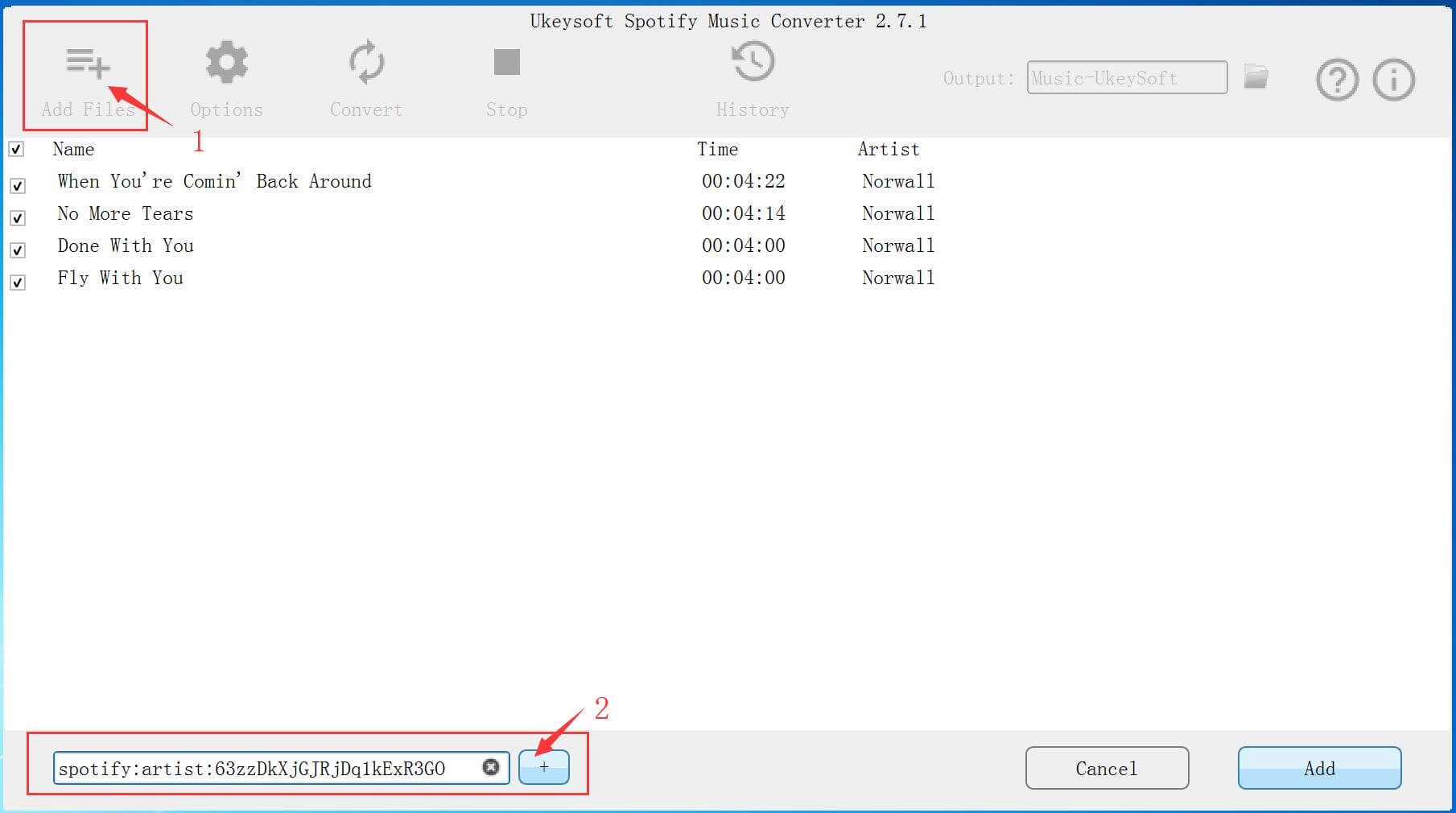 add spotify url