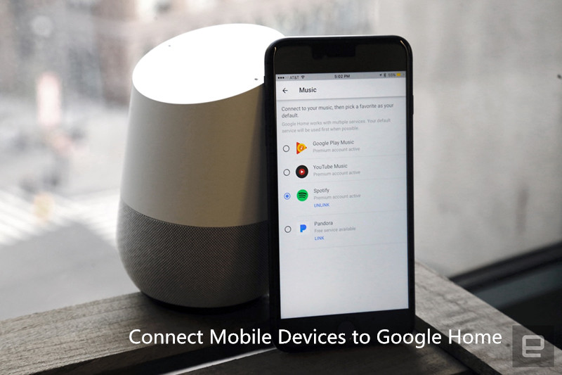 블루투스를 통해 휴대 기기를 Google Home에 연결
