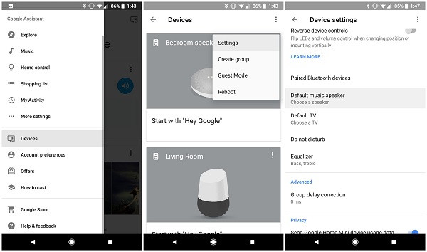 emparejar el teléfono móvil a Google Home a través de Bluetooth