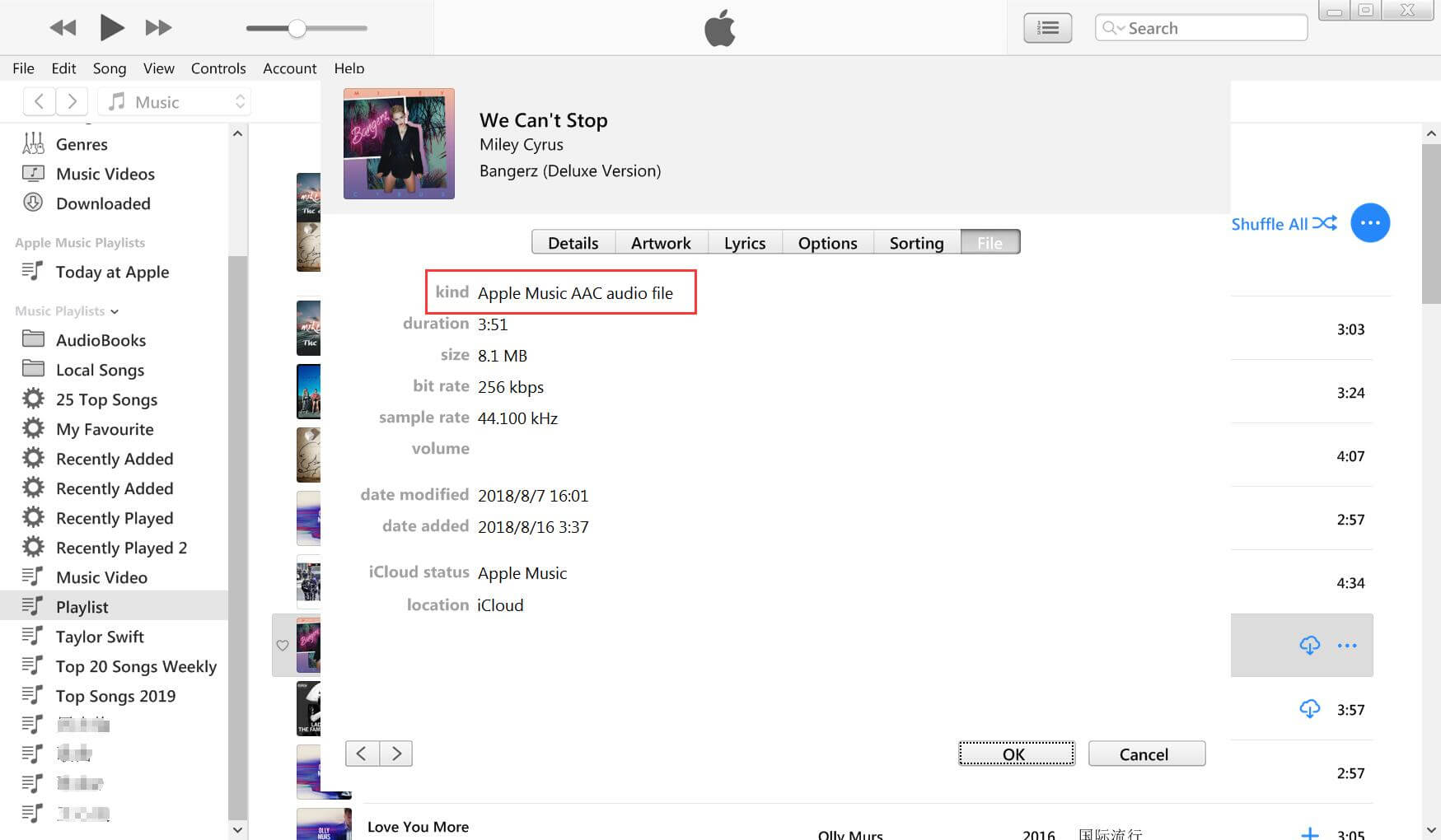 Apple Music AAC audio file