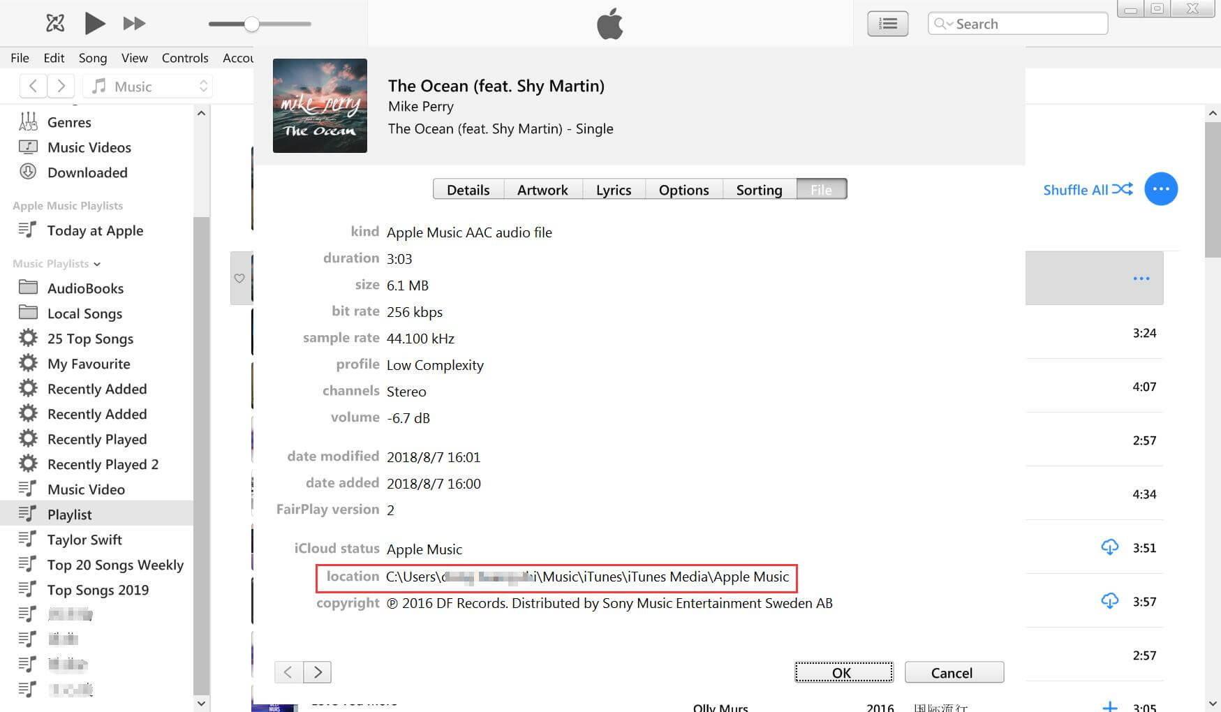 تم حفظ موقع Apple Music