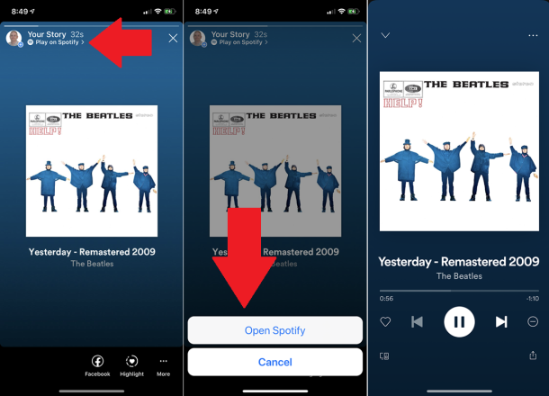 abre Spotify desde Instagram