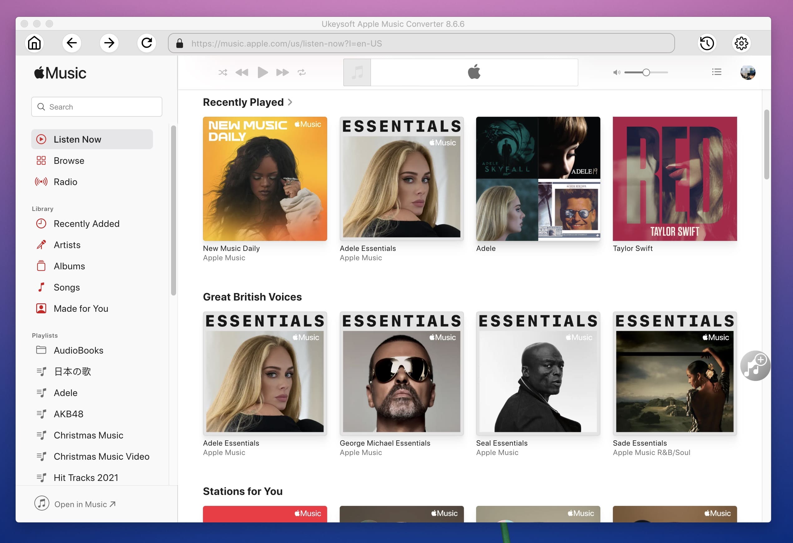 UkeySoft Apple Music Converter interface