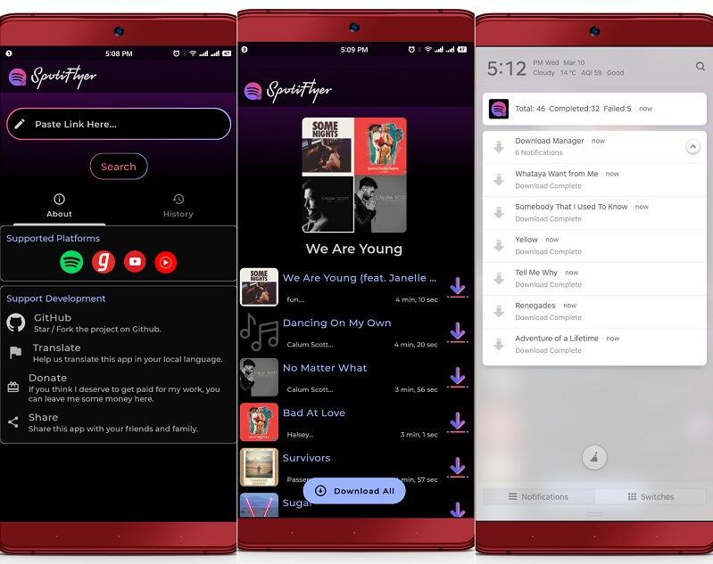 gratis download Spotify-afspeellijst naar mp3 op Android