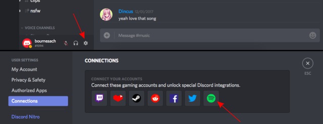 koppla spotify till discord