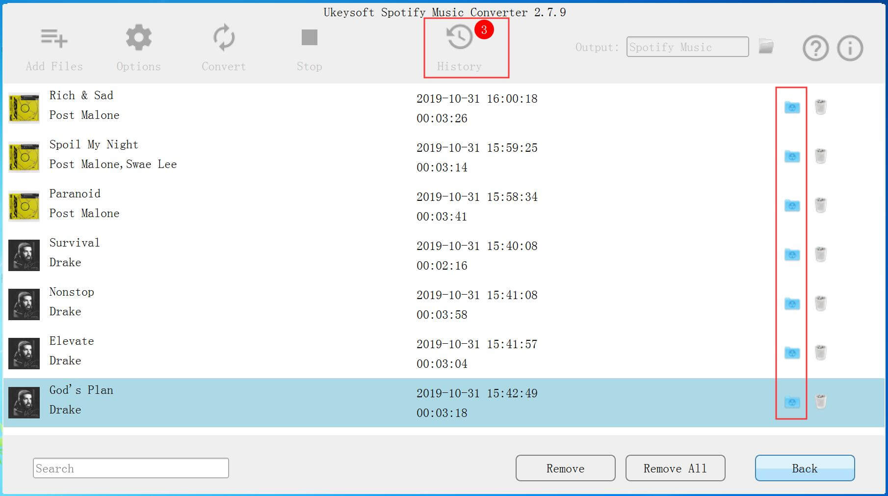 check downloaded songs
