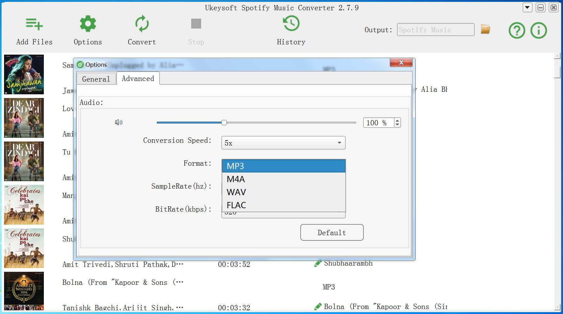 Scegli il formato di output