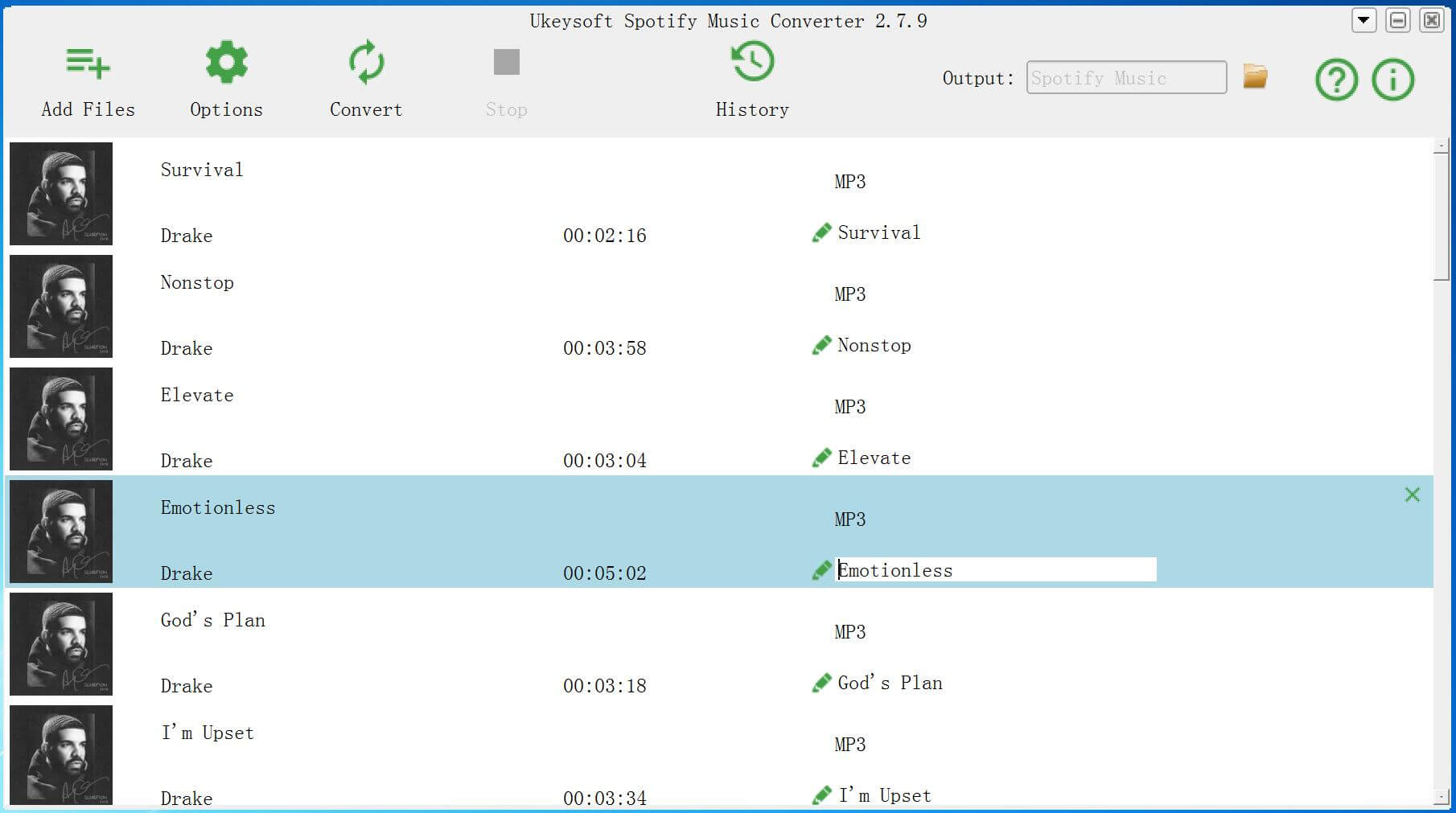 Drake album on ukeysoft converter