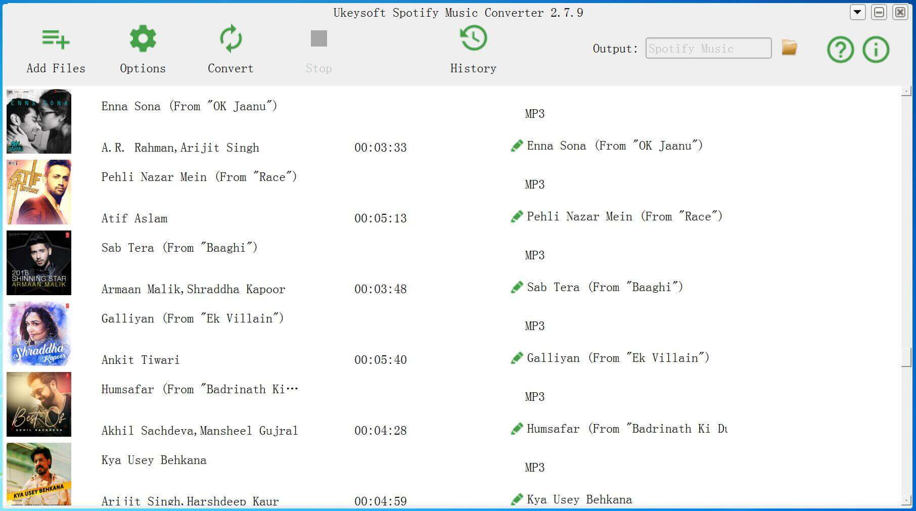 Lista de reproducción de canciones hindi