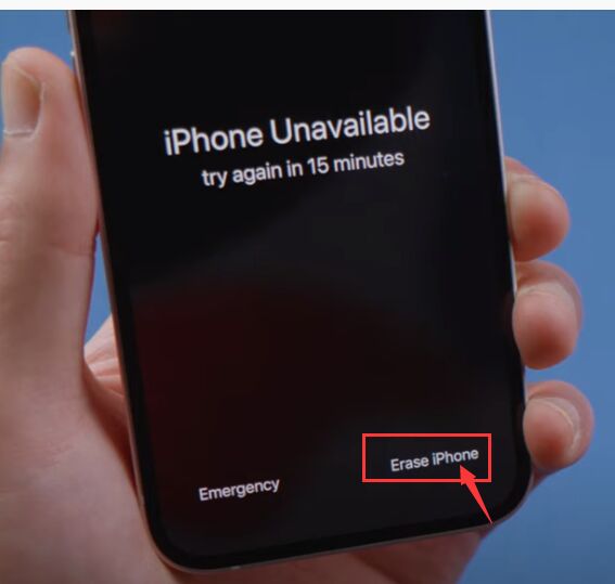 erase iPhone on screen