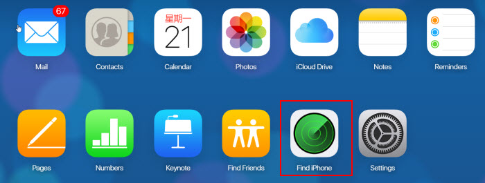 temukan iPhone saya di iCloud