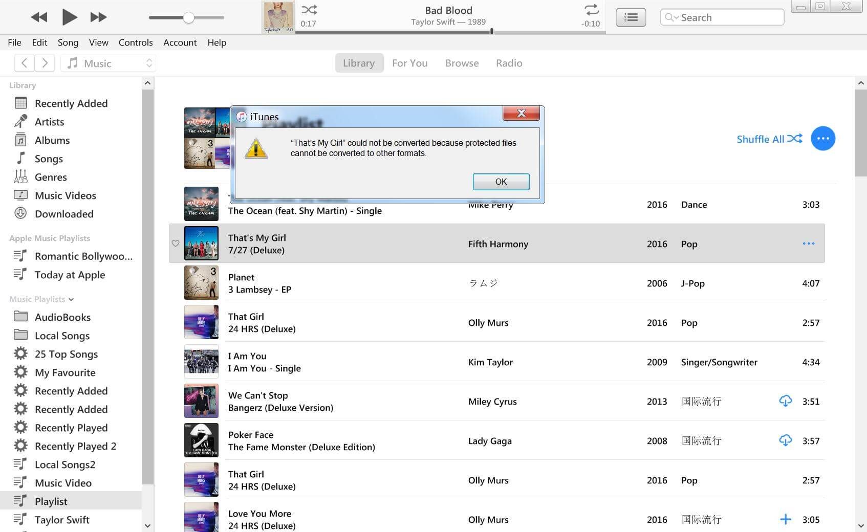 arquivos protegidos não podem ser convertidos com o iTunes