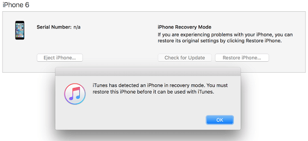 розблокувати iphone за допомогою відновлення iTunes