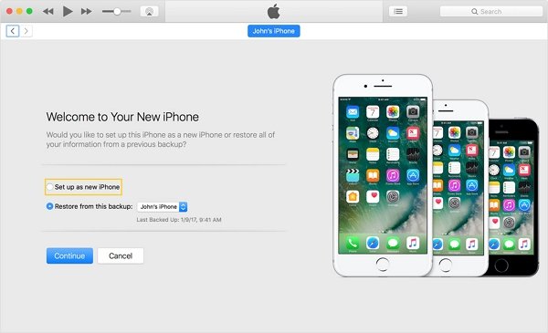 iphone'yu itunes'ta yeni bir iphonw olarak ayarla