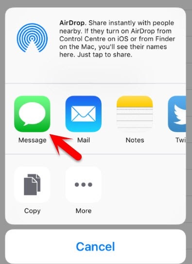 поделиться часами через сообщение, чтобы разблокировать iPhone