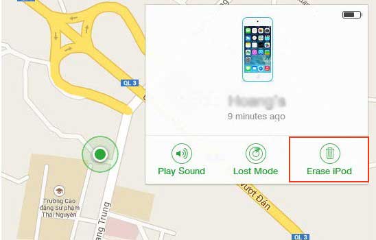 erase ipod touch via icloud