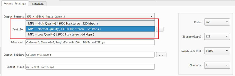 customize output profile